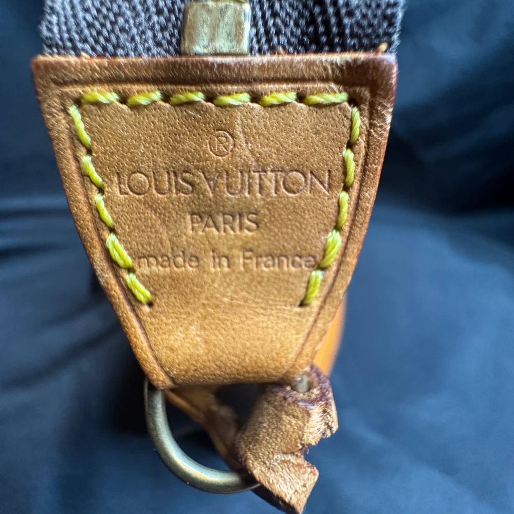 Louis Vuitton LV Monogram Brown and Gold Pouchette w/ LV Strap with COA - Picture 6 of 12
